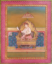 Akbar (1556-1605) aus einem Album von Porträts der Mogulkaiser in Delhi, 1774